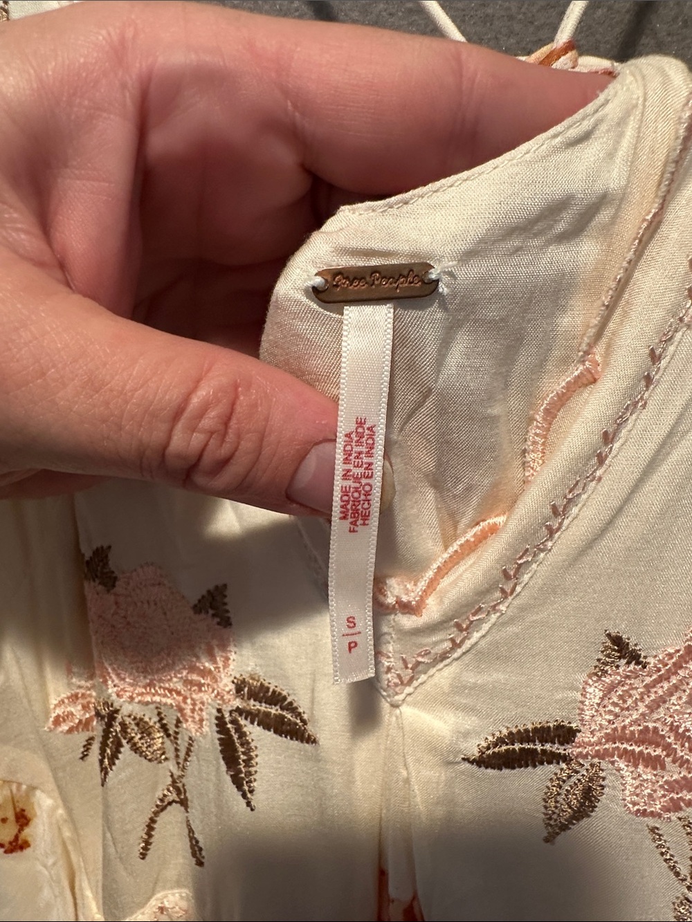 Free People Cream Floral High-Low Ruffle Maxi Dress - Picture 2 of 3